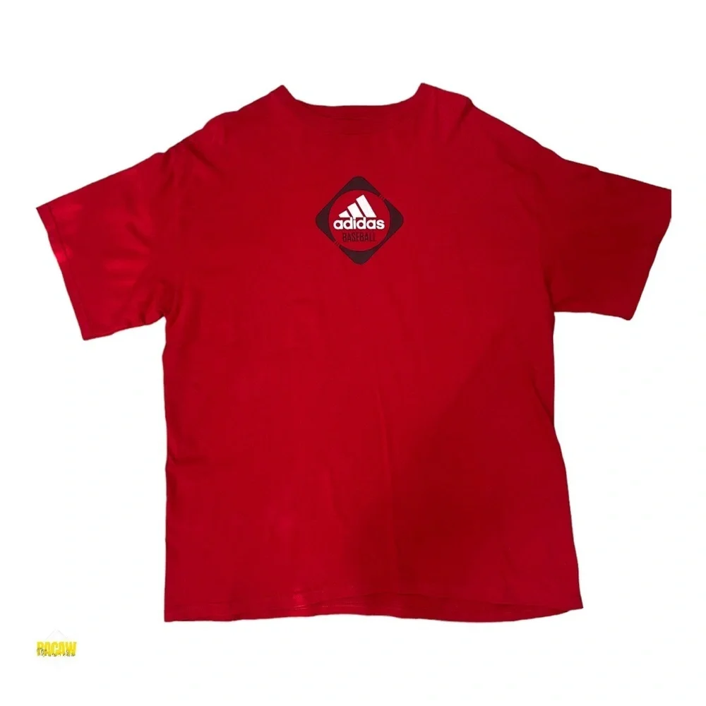 Vintage Adidas Y2K Men’s Baseball Red Shirt